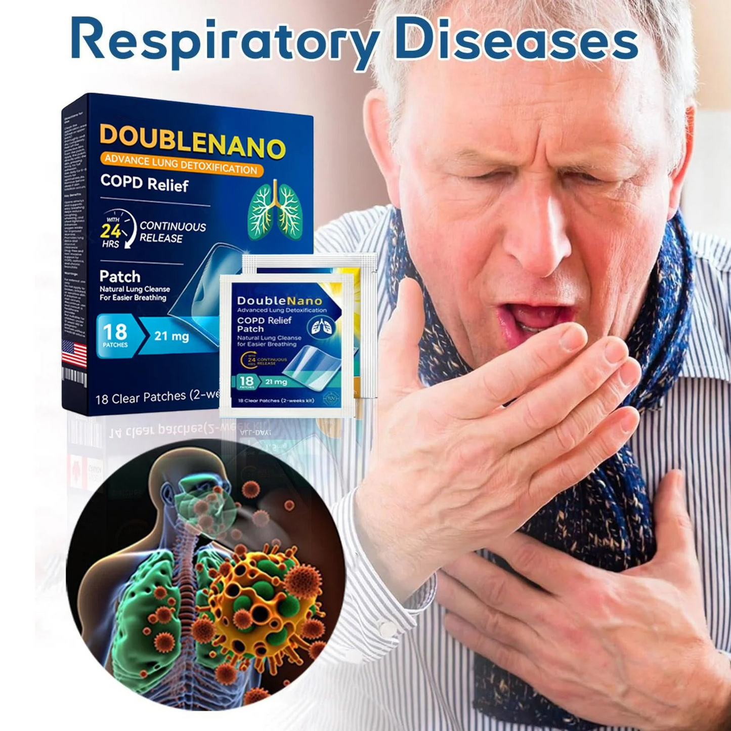 ✅FDA Approved LITTWAY™ DoubleNano COPD Relief Patch (💝 Cough, wheezing, shortness of breath, sputum, stuffy nose, bronchitis, bronchitis, allergy symptoms, lung discomfort)