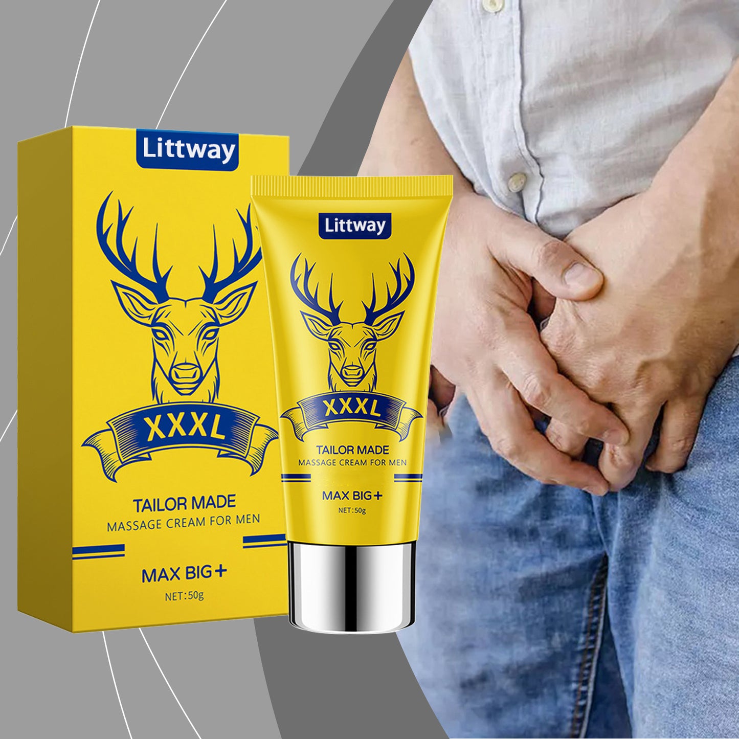 Final 3 Hours: 60% OFF🔥 Littway™ DeerHorn Male Vitality Massage Cream🦌