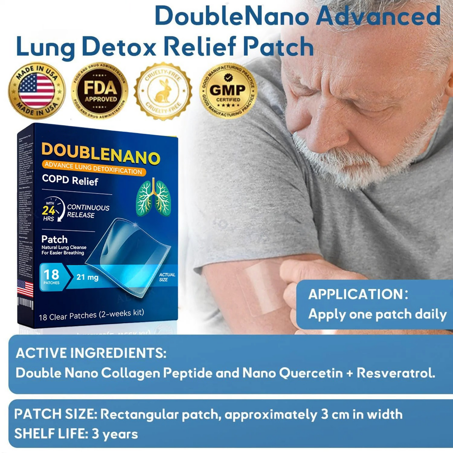 ✅FDA Approved LITTWAY™ DoubleNano COPD Relief Patch (💝 Cough, wheezing, shortness of breath, sputum, stuffy nose, bronchitis, bronchitis, allergy symptoms, lung discomfort)